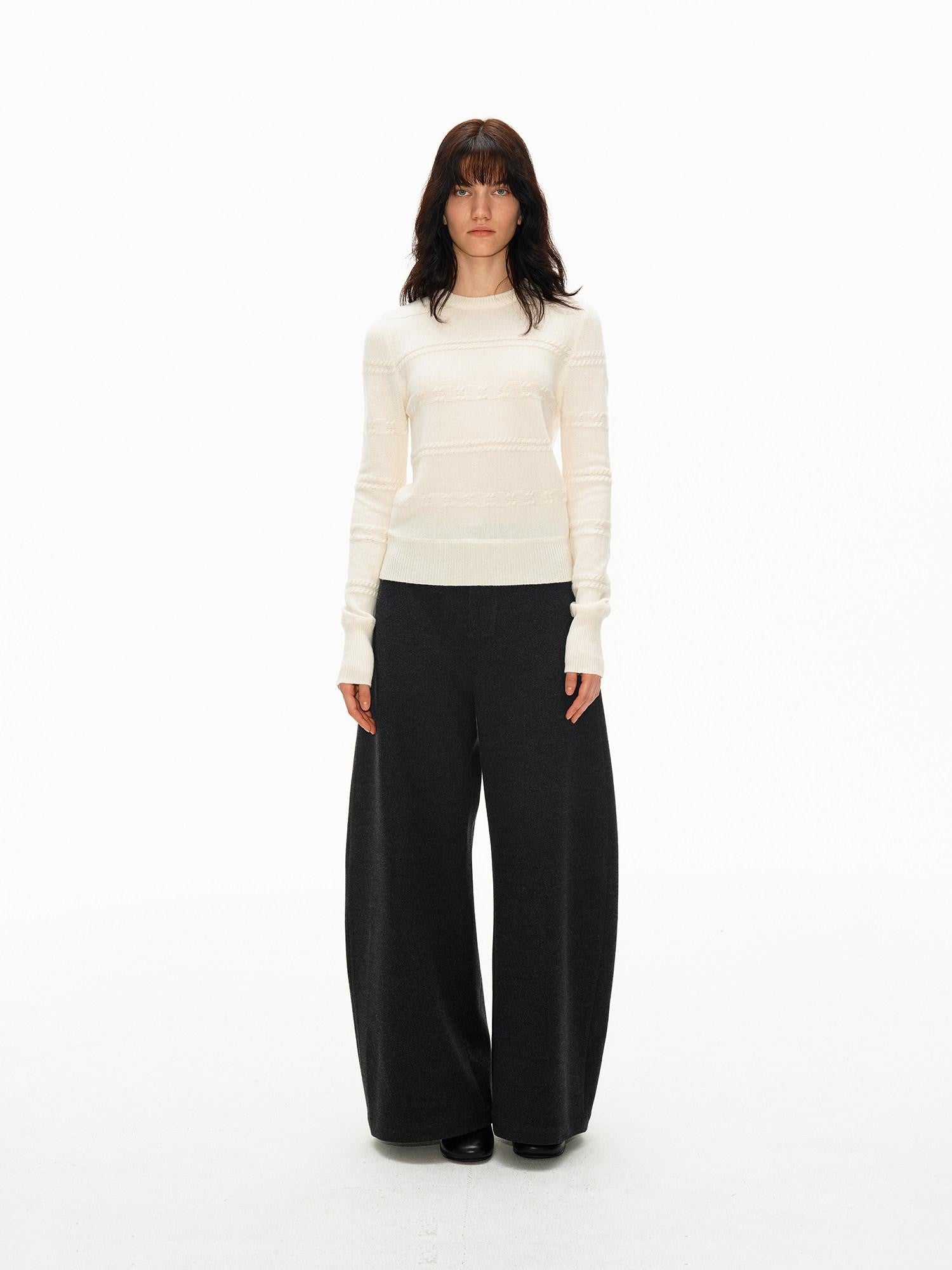 Northbutsouth 3d Embossed Textured Slim Fit Pullover Women&