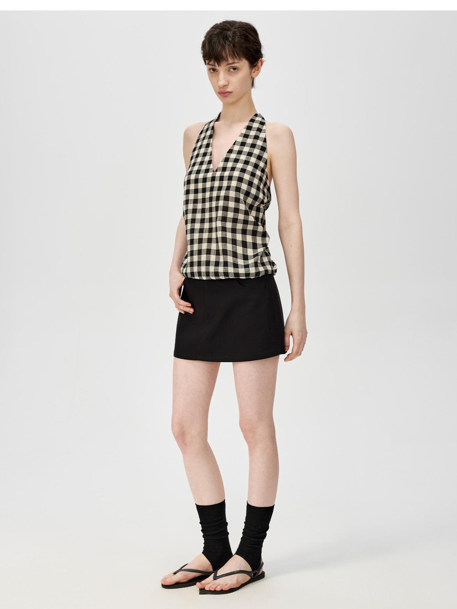 Northbutsouth A Line Mini Skirt With Lining And Low Waist