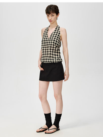 Northbutsouth A Line Mini Skirt With Lining And Low Waist