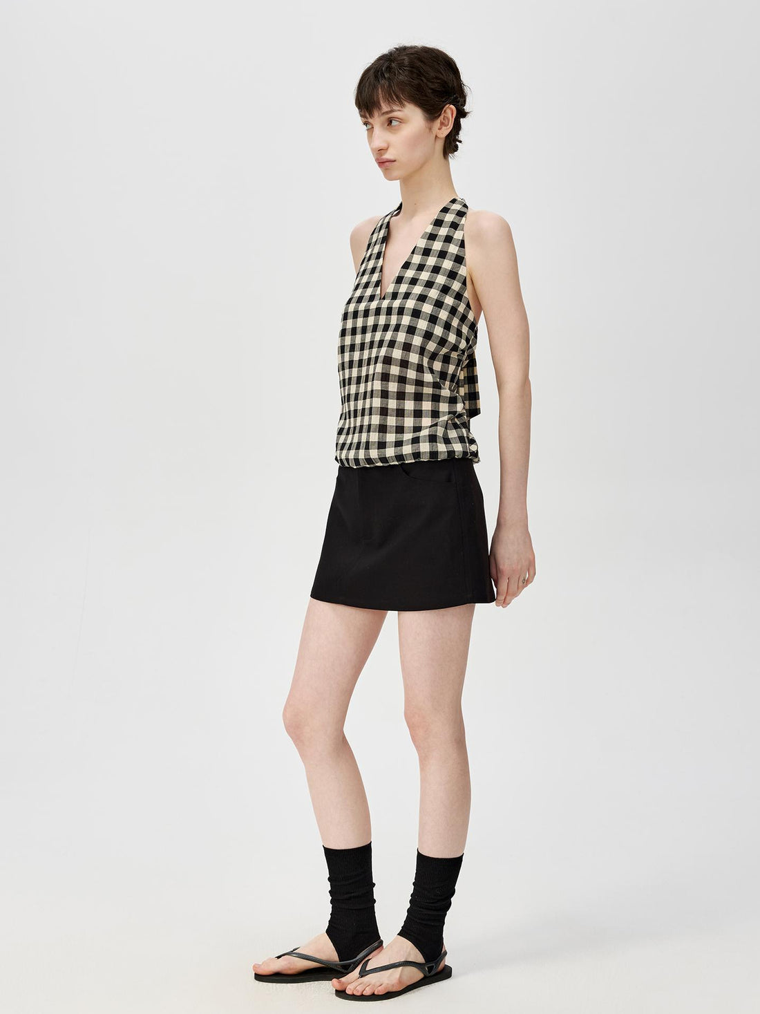 Northbutsouth A Line Mini Skirt With Lining And Low Waist