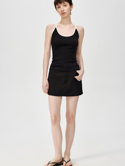 Northbutsouth A Line Mini Skirt With Lining And Low Waist