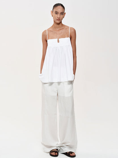 Northbutsouth Adjustable Straps U Shape Wire Modest Puff Sleeveless Top