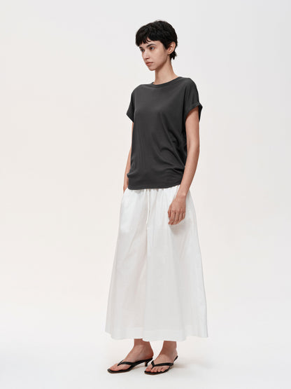 Northbutsouth Adjustable Waist Wide Leg Cropped Trousers