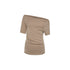 Northbutsouth Asymmetric Ruffle Hem Soft Fitted Top MISSTT