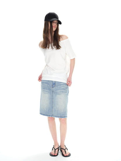 Northbutsouth Asymmetric Shoulder Stacked Two Way T-shirt