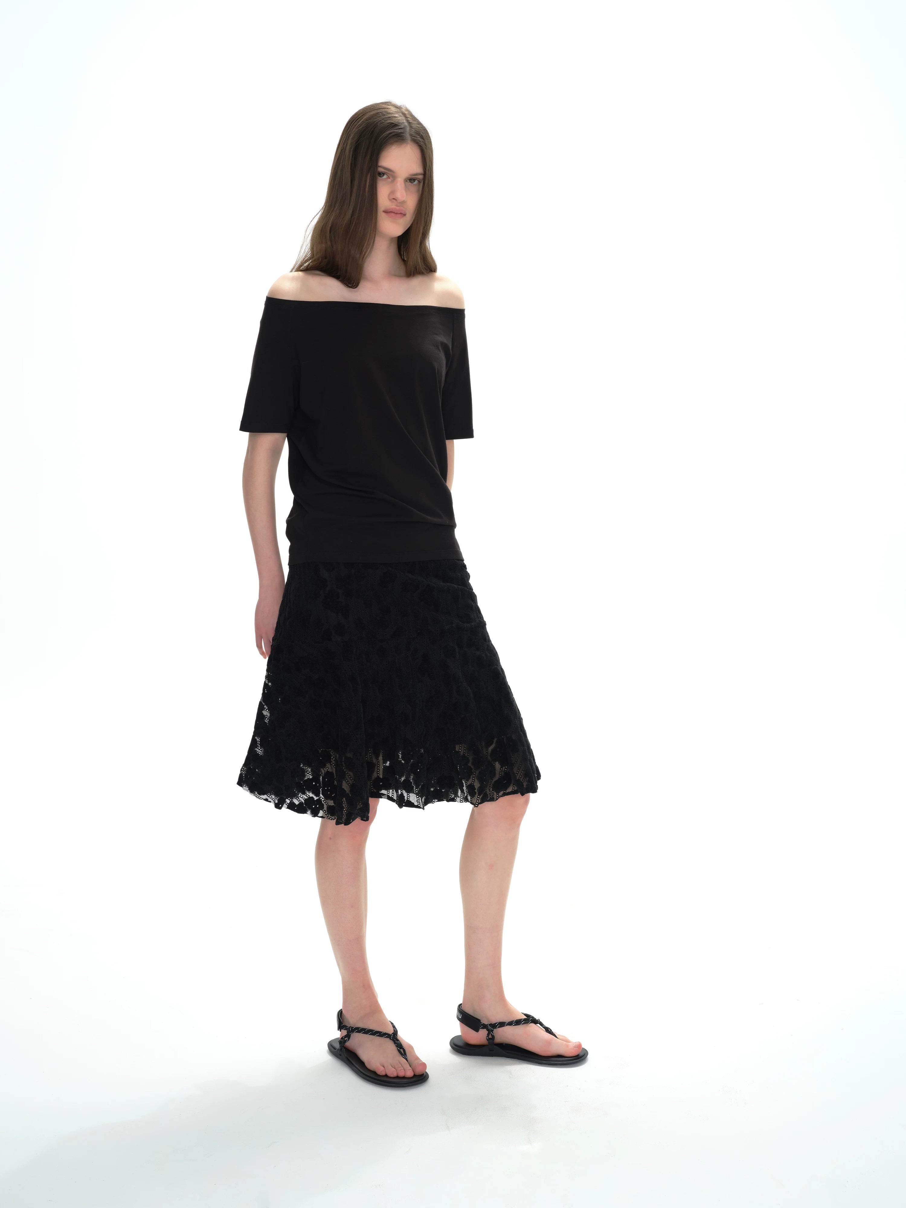 Northbutsouth Asymmetric Shoulder Stacked Two Way T-shirt-4