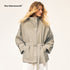 Northbutsouth_Bamboo_Texture_High_Stand_Collar_Asymmetric_Belted_Batwing_Sleeve_Women&