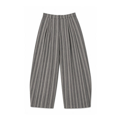 Northbutsouth_Beige_Striped_Double_Pleated_Cocoon_Low_Waist_Women&