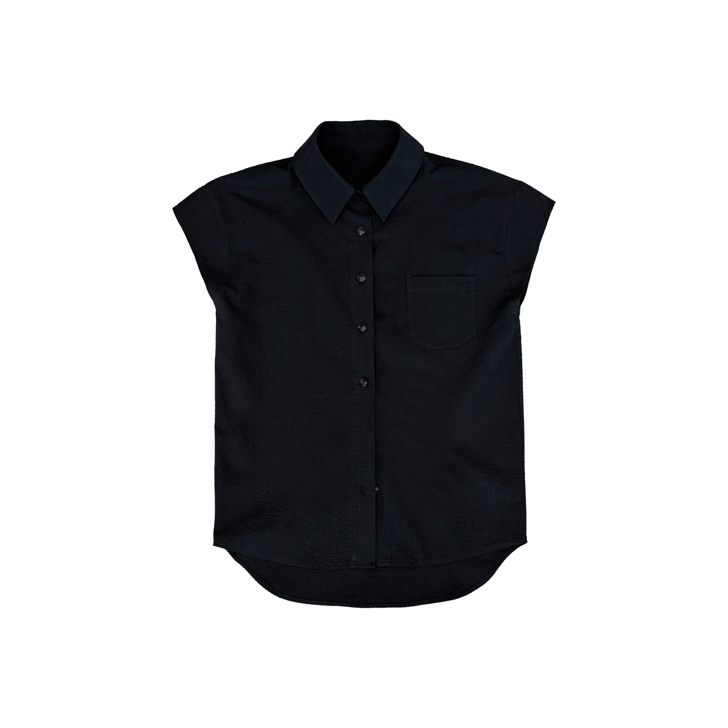 Northbutsouth_Black_And_White_Bubble_Texture_Slim_Fit_Flutter_Sleeve_Women&