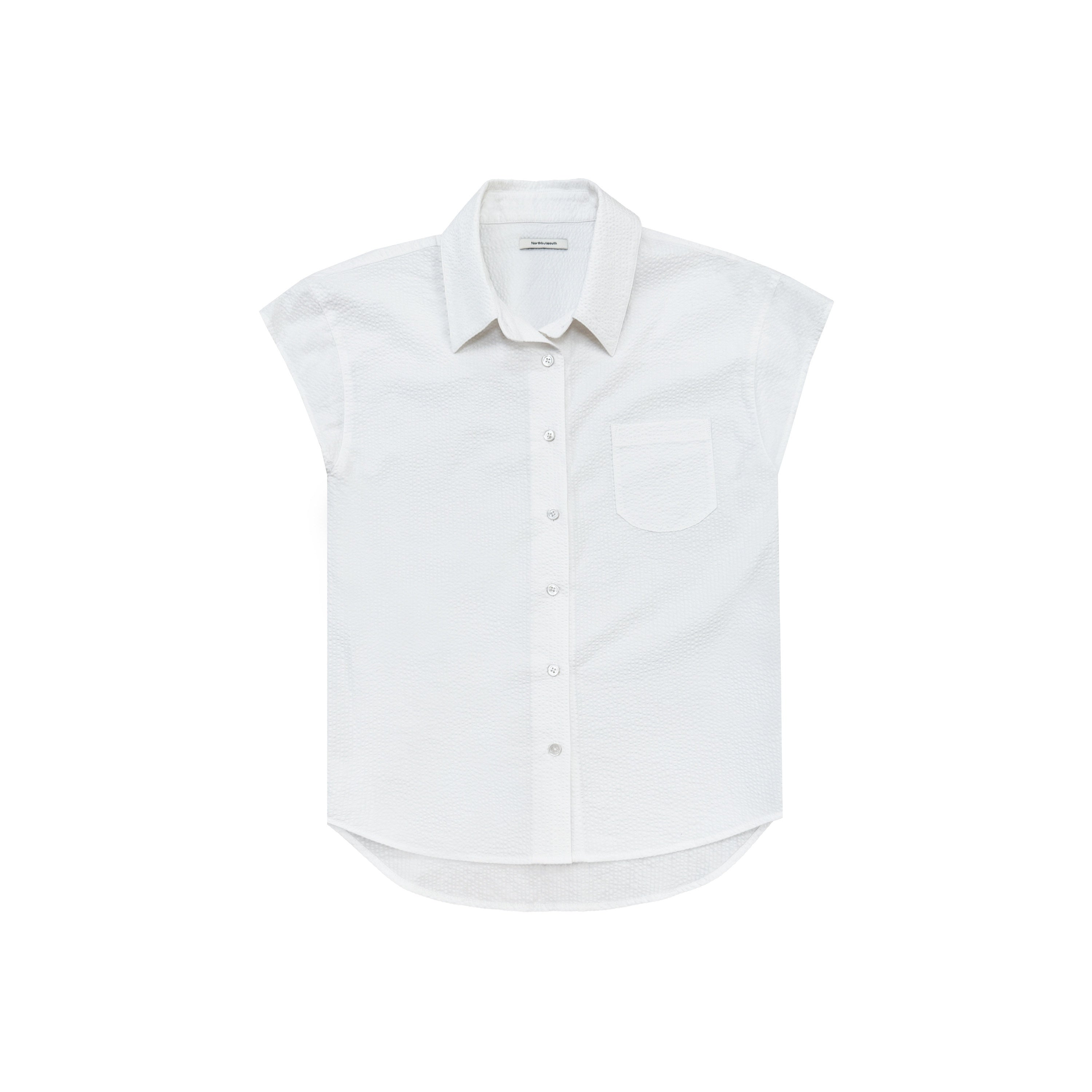 Northbutsouth_Black_And_White_Bubble_Texture_Slim_Fit_Flutter_Sleeve_Women&