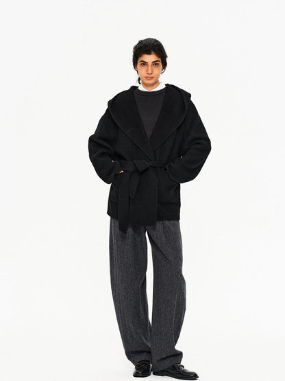Northbutsouth Black Double Faced Hooded Women&