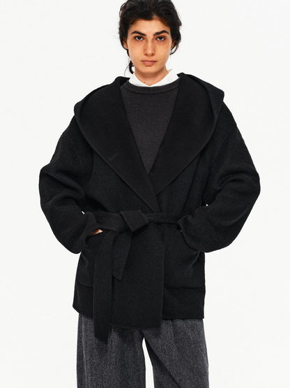 Northbutsouth Black Double Faced Hooded Women&