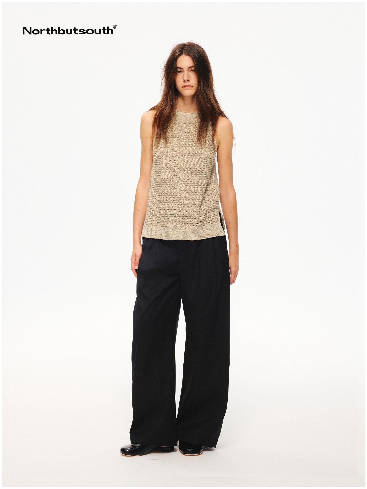 Northbutsouth Black Drapey Low Rise Pleated Women&