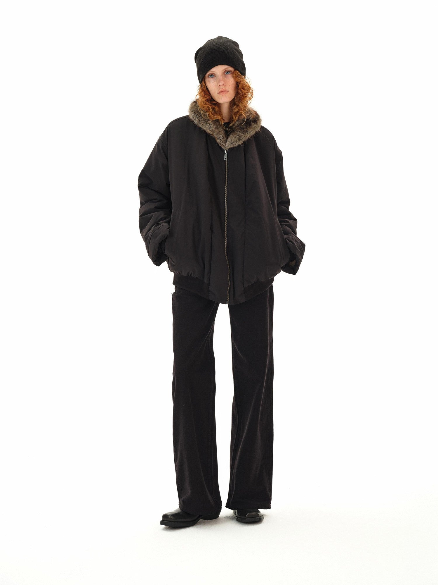 Northbutsouth Black Eco Reversible Lapel Mid Length Loose Women&