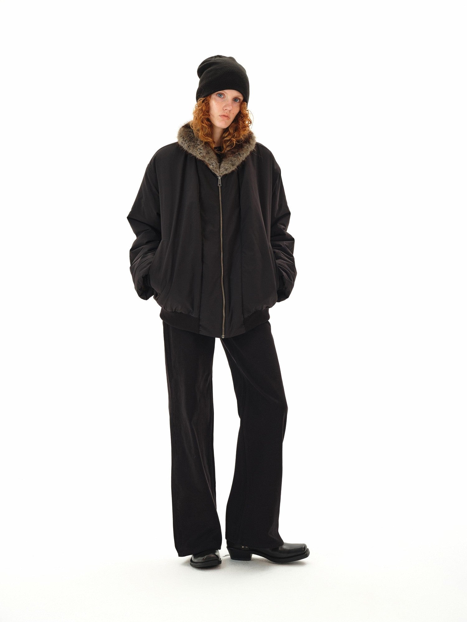 Northbutsouth Black Eco Reversible Lapel Mid Length Loose Women&