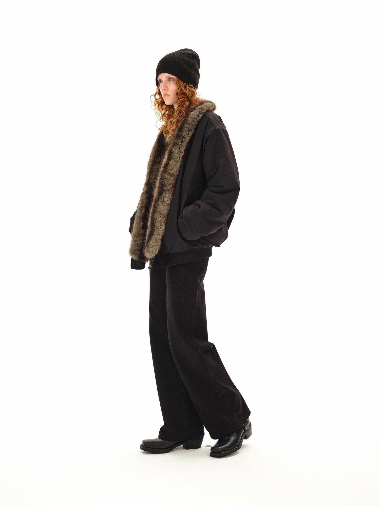 Northbutsouth Black Eco Reversible Lapel Mid Length Loose Women&