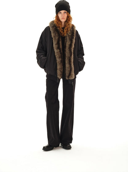 Northbutsouth Black Eco Reversible Lapel Mid Length Loose Women&