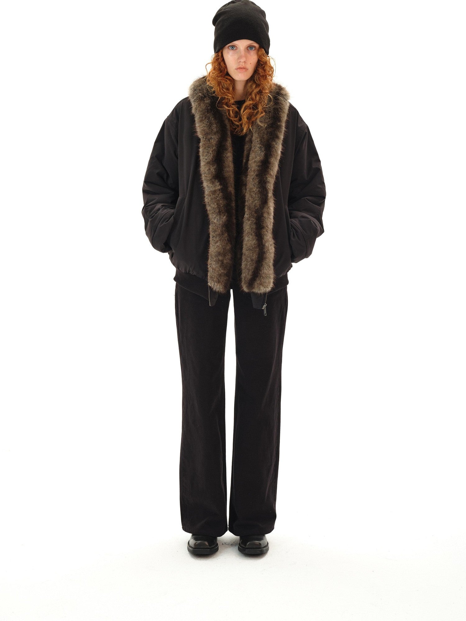 Northbutsouth Black Eco Reversible Lapel Mid Length Loose Women&
