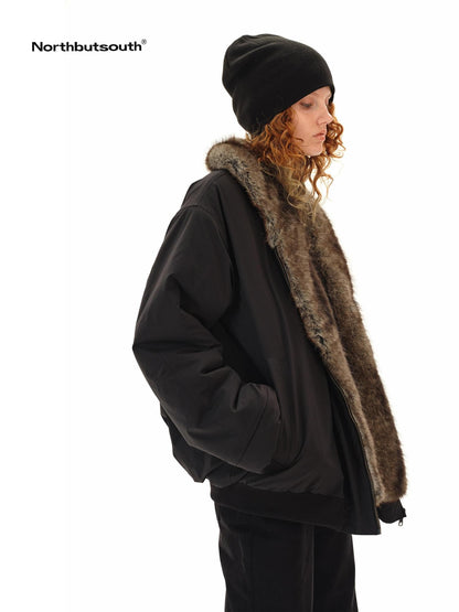 Northbutsouth Black Eco Reversible Lapel Mid Length Loose Women&