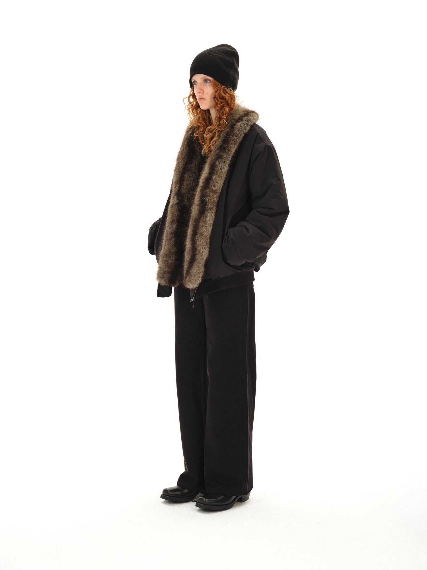 Northbutsouth Black Eco Reversible Lapel Mid Length Loose Women&