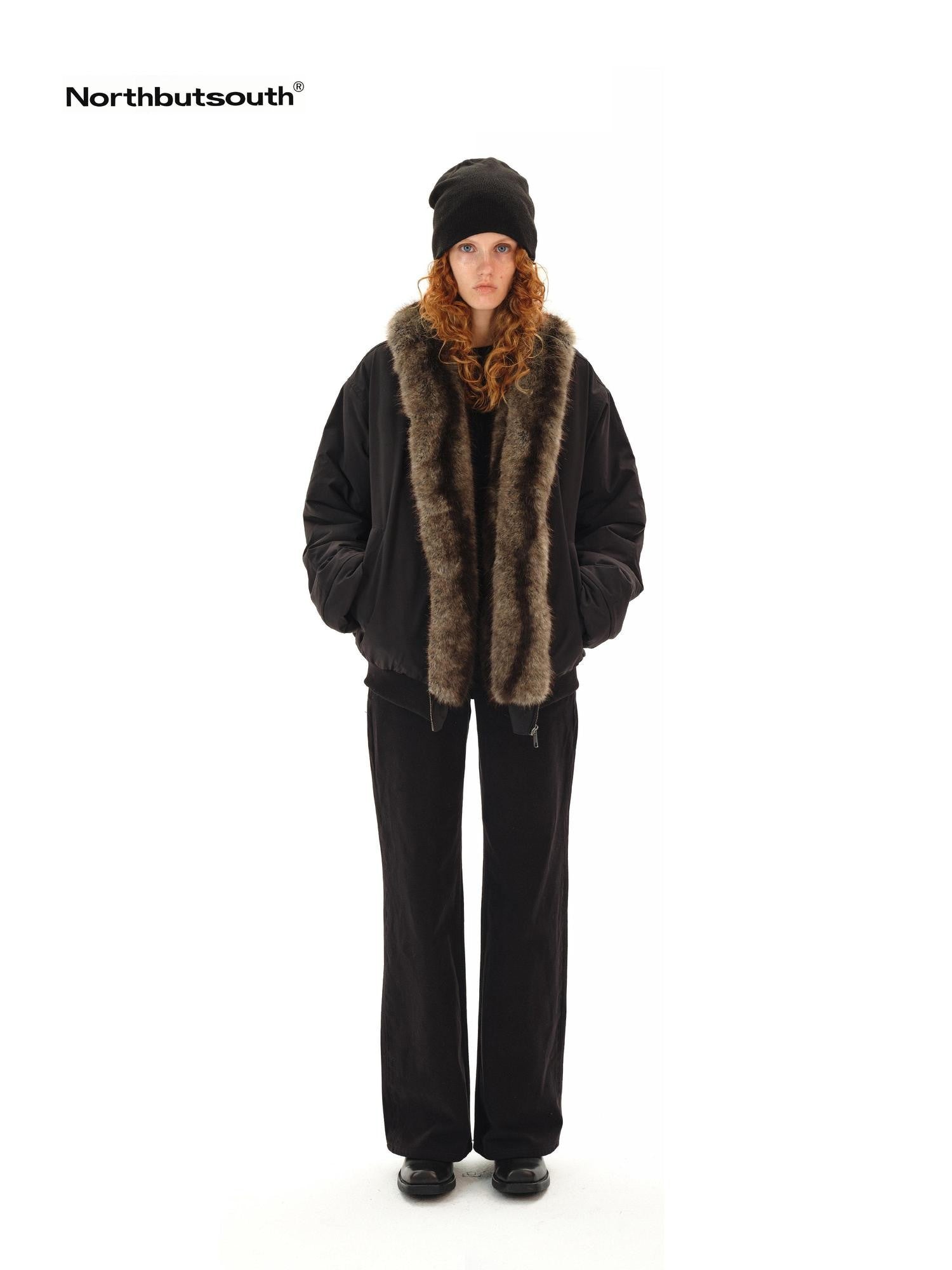 Northbutsouth Black Eco Reversible Lapel Mid Length Loose Women&