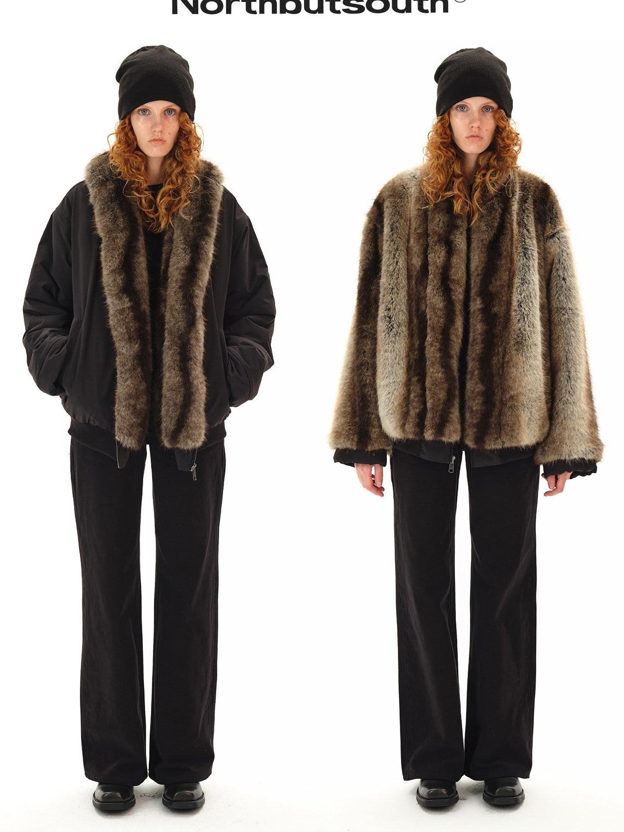Northbutsouth Black Eco Reversible Lapel Mid Length Loose Women&