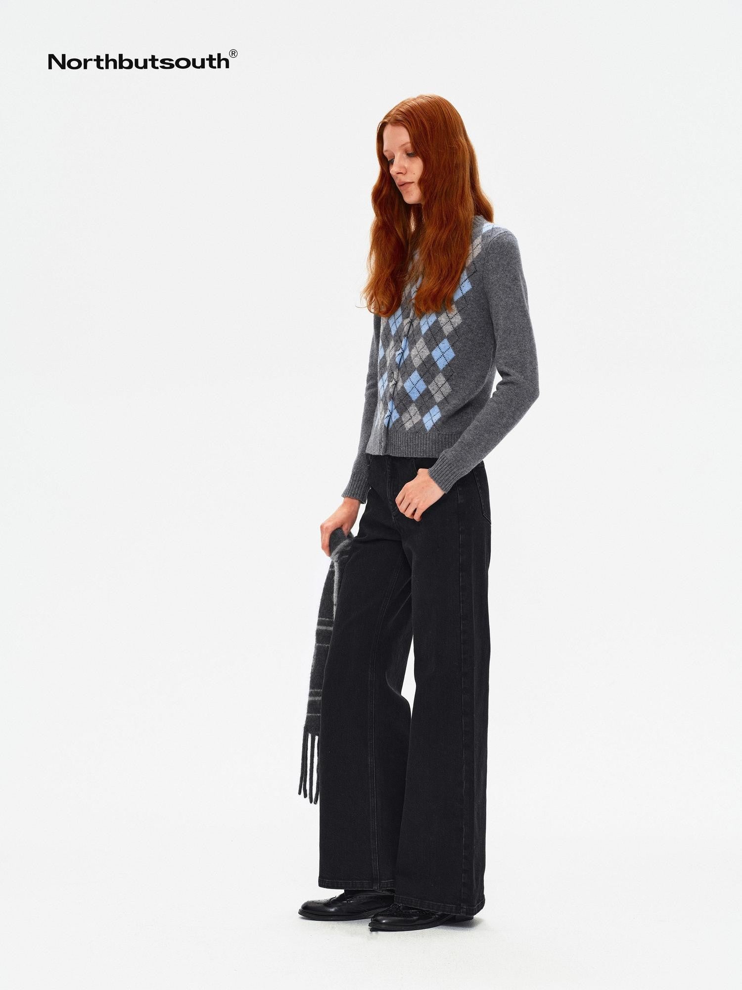 Northbutsouth Black Grey Vintage Washed Distressed Women&