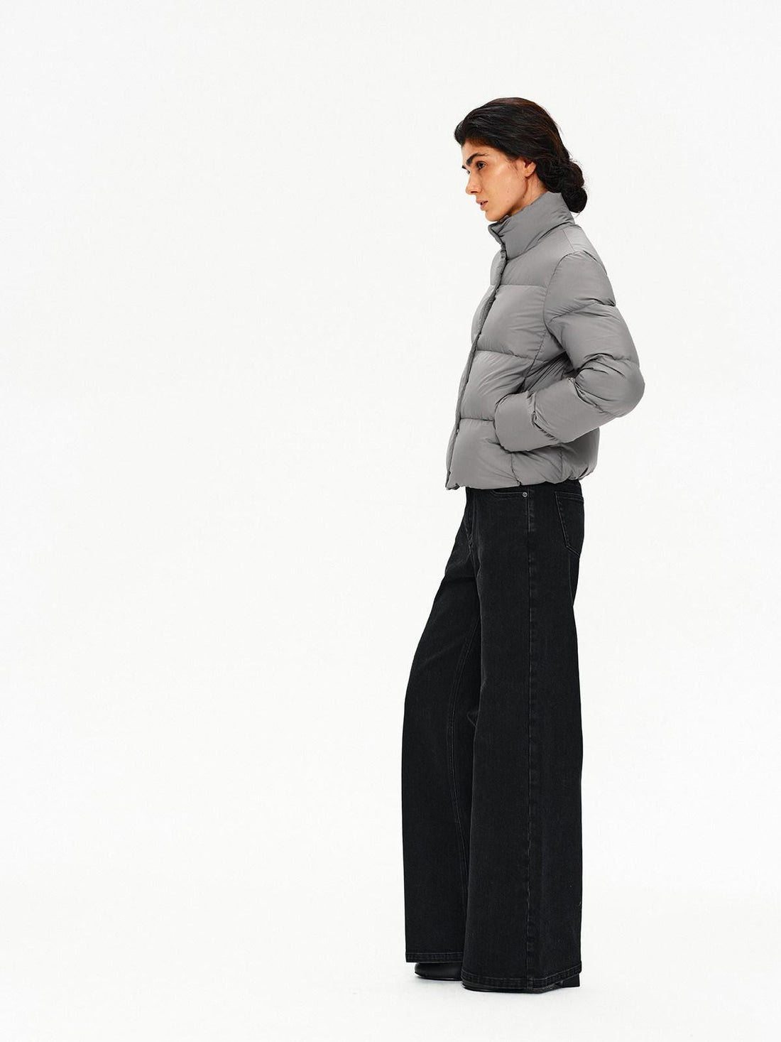 Northbutsouth Black Grey Vintage Washed Distressed Women&