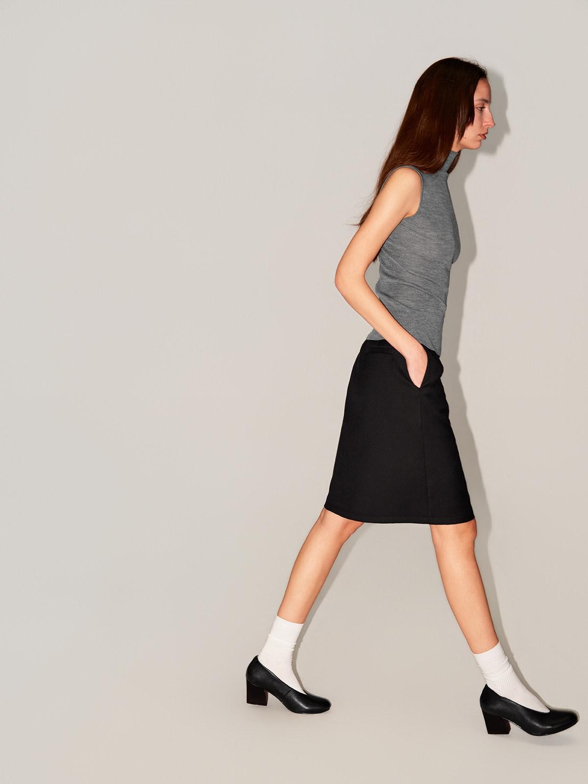 Northbutsouth Black Mid Low Waist A Line Women&
