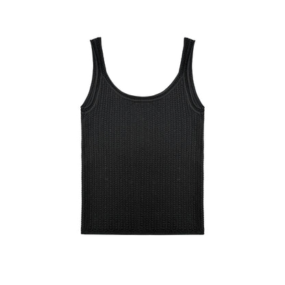 Northbutsouth_Black_Openwork_U_Neck_Slim_High_Stretch_Women&
