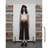 Northbutsouth Black Striped Wide Leg Trousers MISSTT