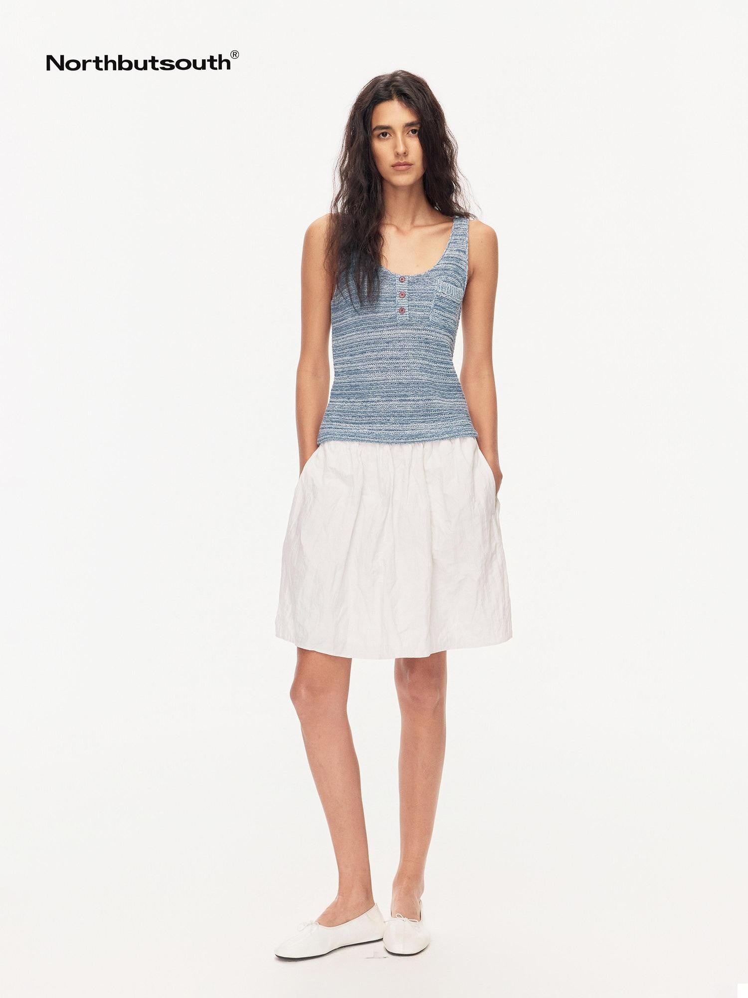 Northbutsouth Black Textured Pressed Pleats Elastic Waist Women&