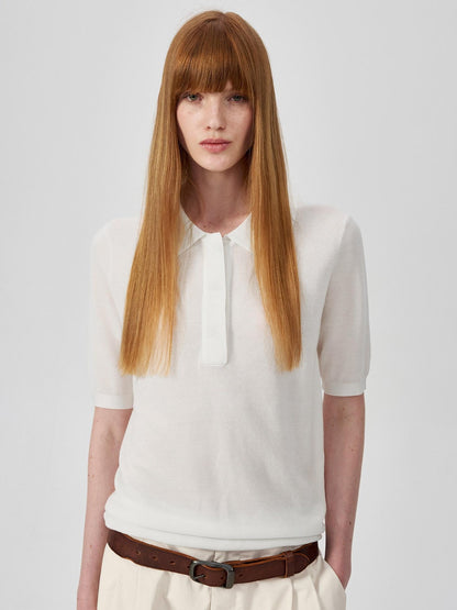 Northbutsouth Black White Classic Polo Collar Slim Fit Women&