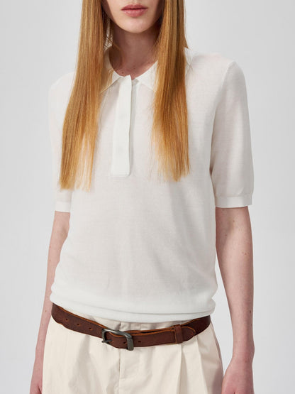 Northbutsouth Black White Classic Polo Collar Slim Fit Women&