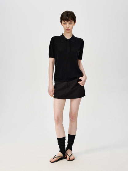 Northbutsouth Black White Classic Polo Collar Slim Fit Women&