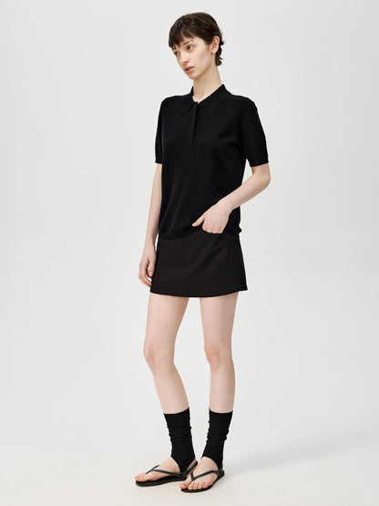 Northbutsouth Black White Classic Polo Collar Slim Fit Women&