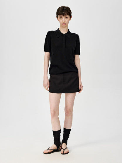 Northbutsouth Black White Classic Polo Collar Slim Fit Women&