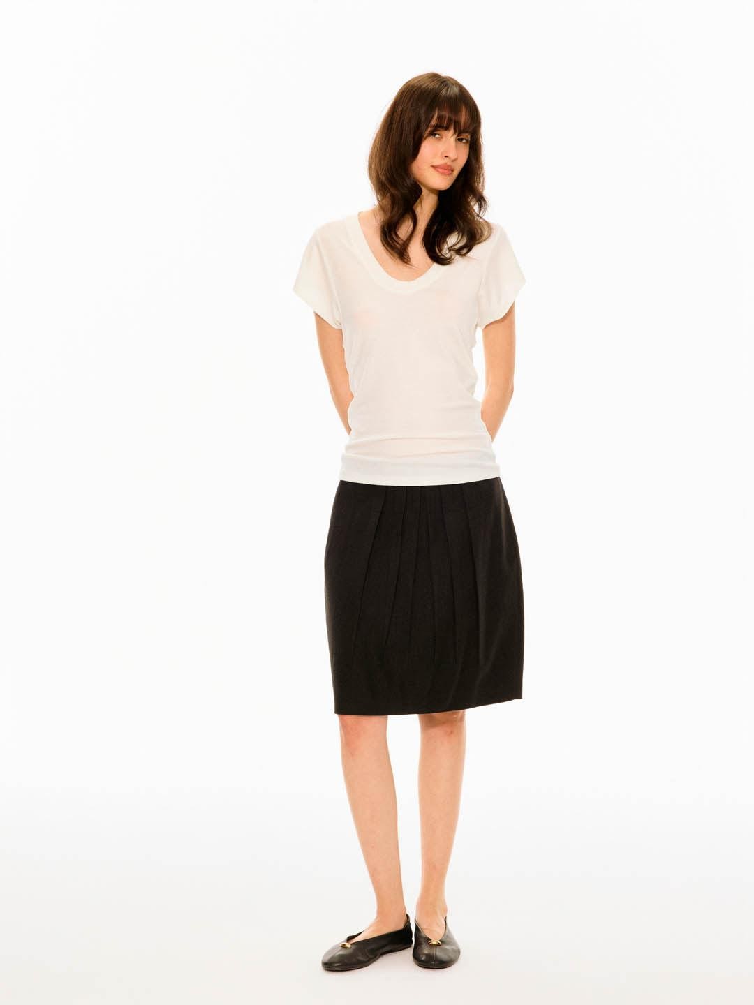 Northbutsouth Black White Pleated Crinkle Pumpkin Women&