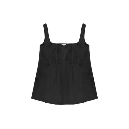 Northbutsouth_Black_White_Sheen_Panel_Square_Neck_Puffy_Women&