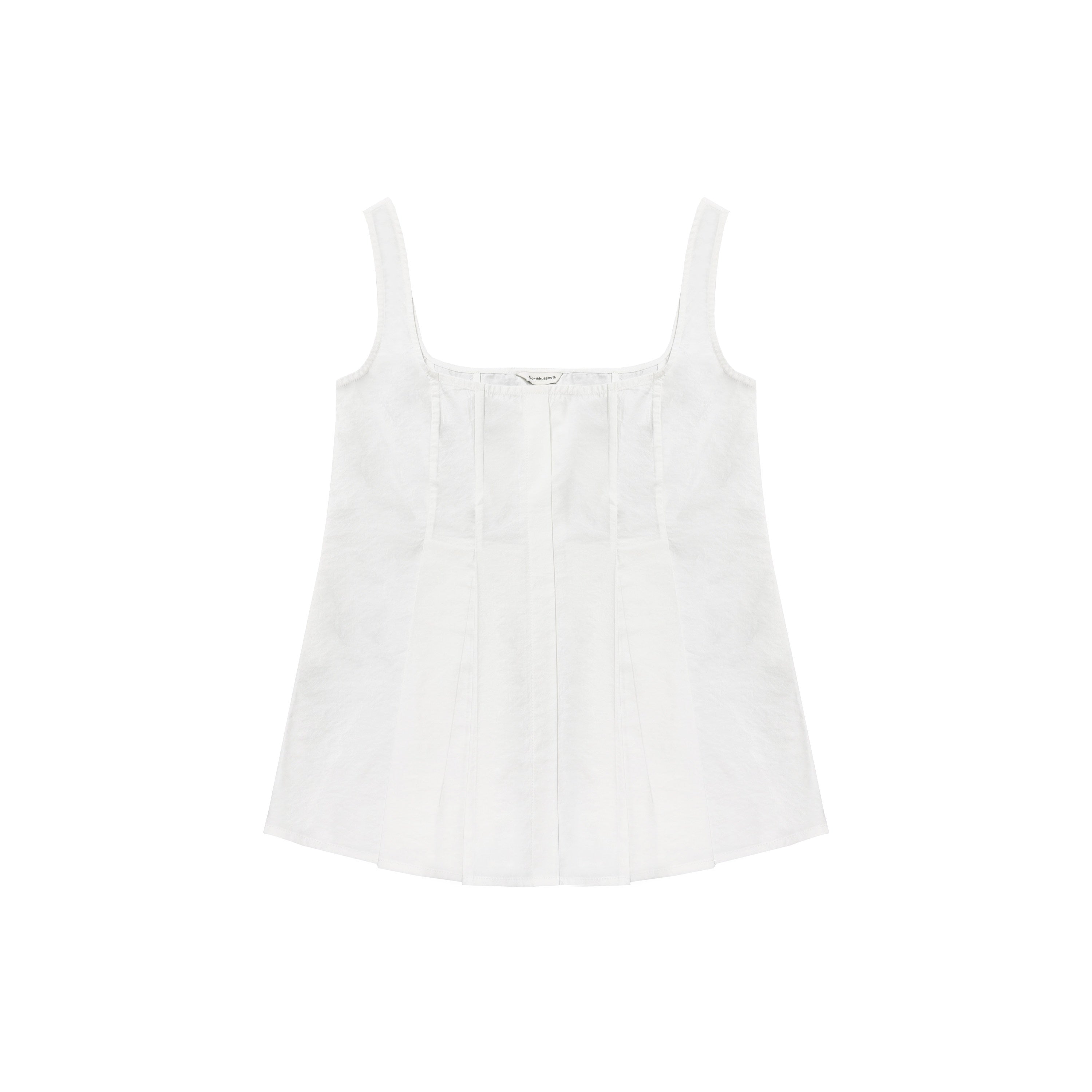 Northbutsouth_Black_White_Sheen_Panel_Square_Neck_Puffy_Women&
