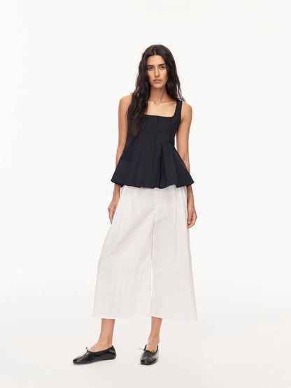Northbutsouth Black White Sheen Panel Square Neck Puffy Women&