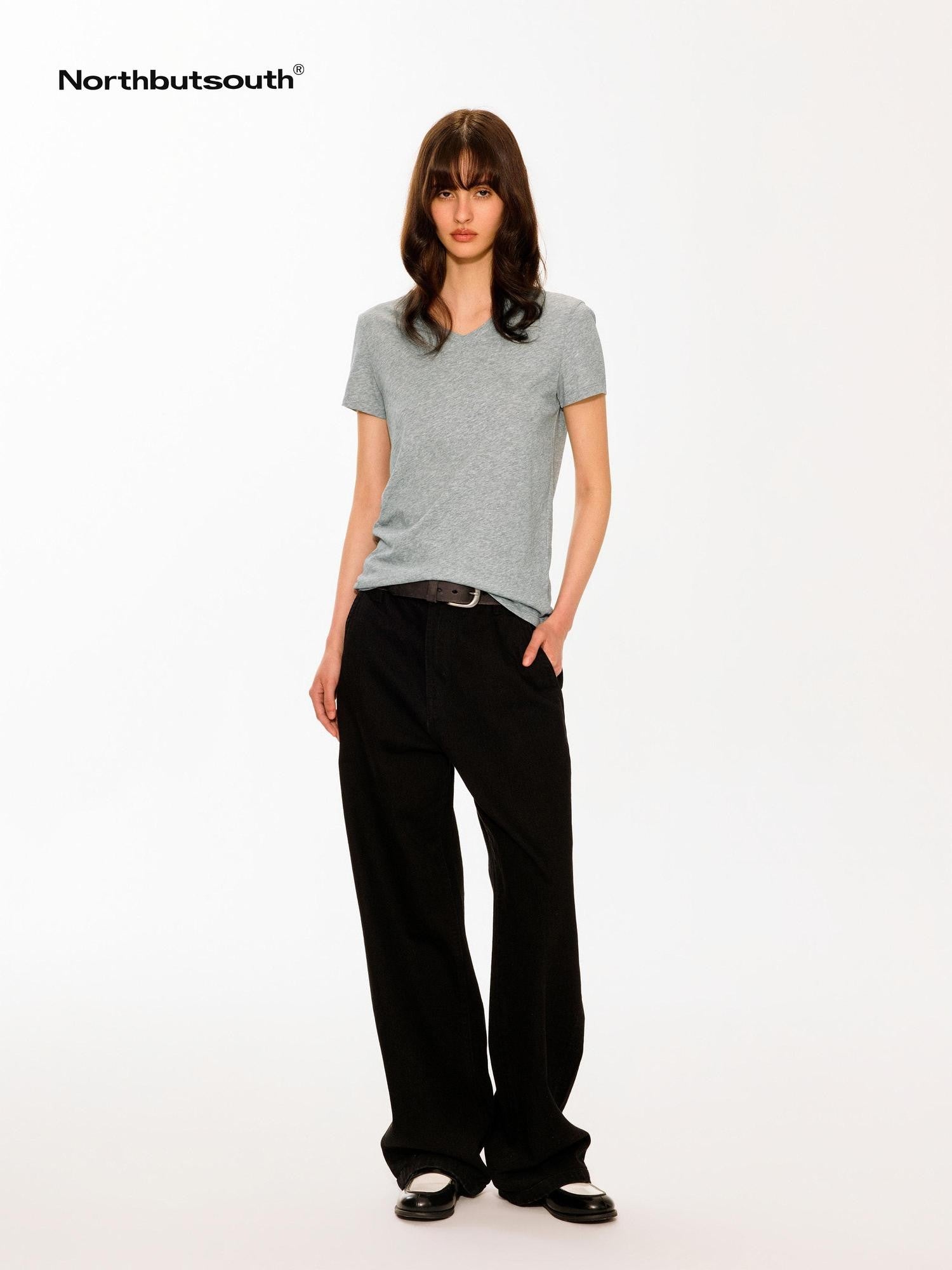 Northbutsouth Black White Washed Slanted Pockets Women&