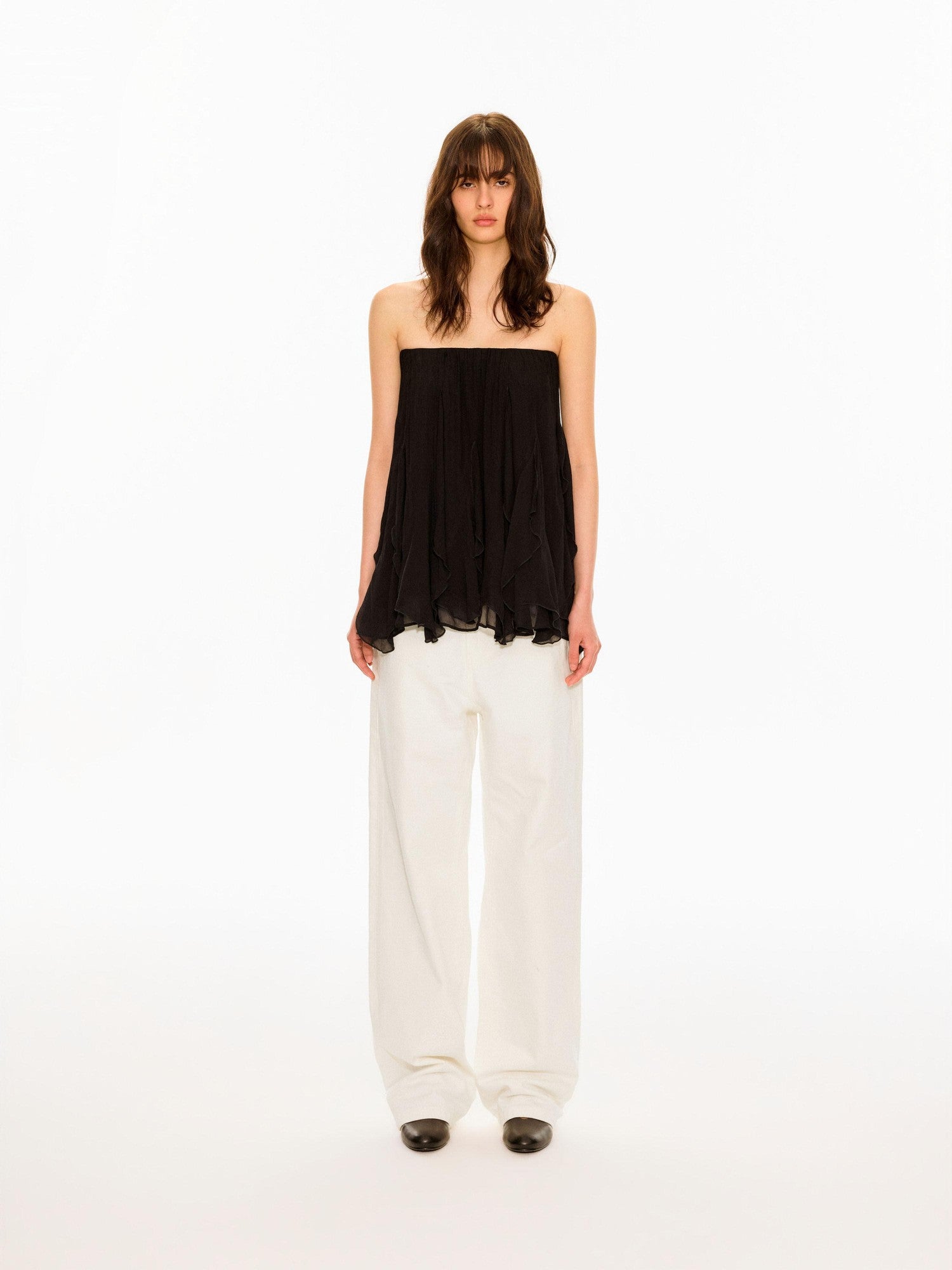 Northbutsouth Black White Washed Slanted Pockets Women&