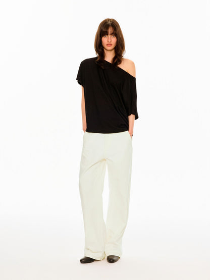 Northbutsouth Black White Washed Slanted Pockets Women&