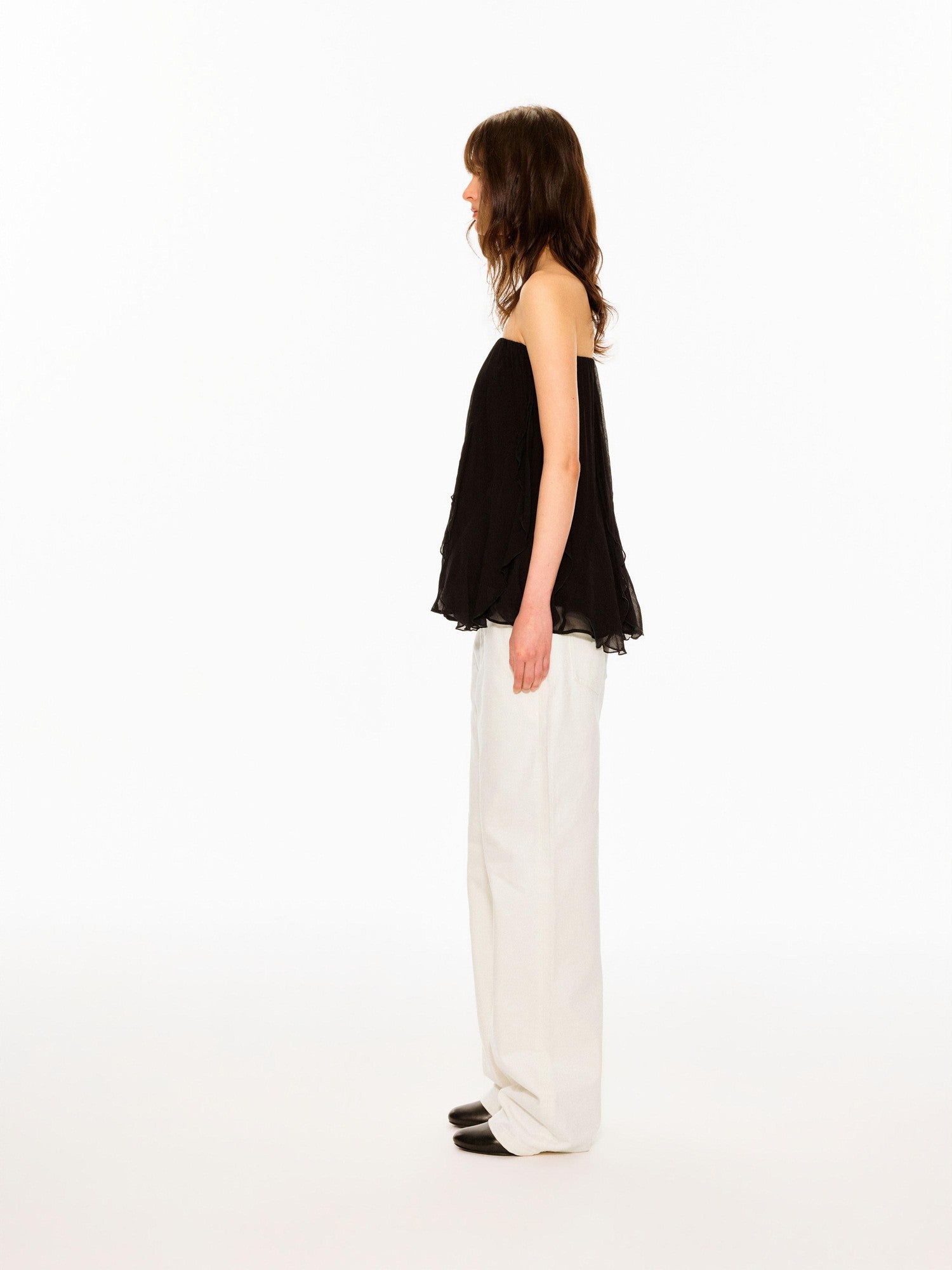 Northbutsouth Black White Washed Slanted Pockets Women&