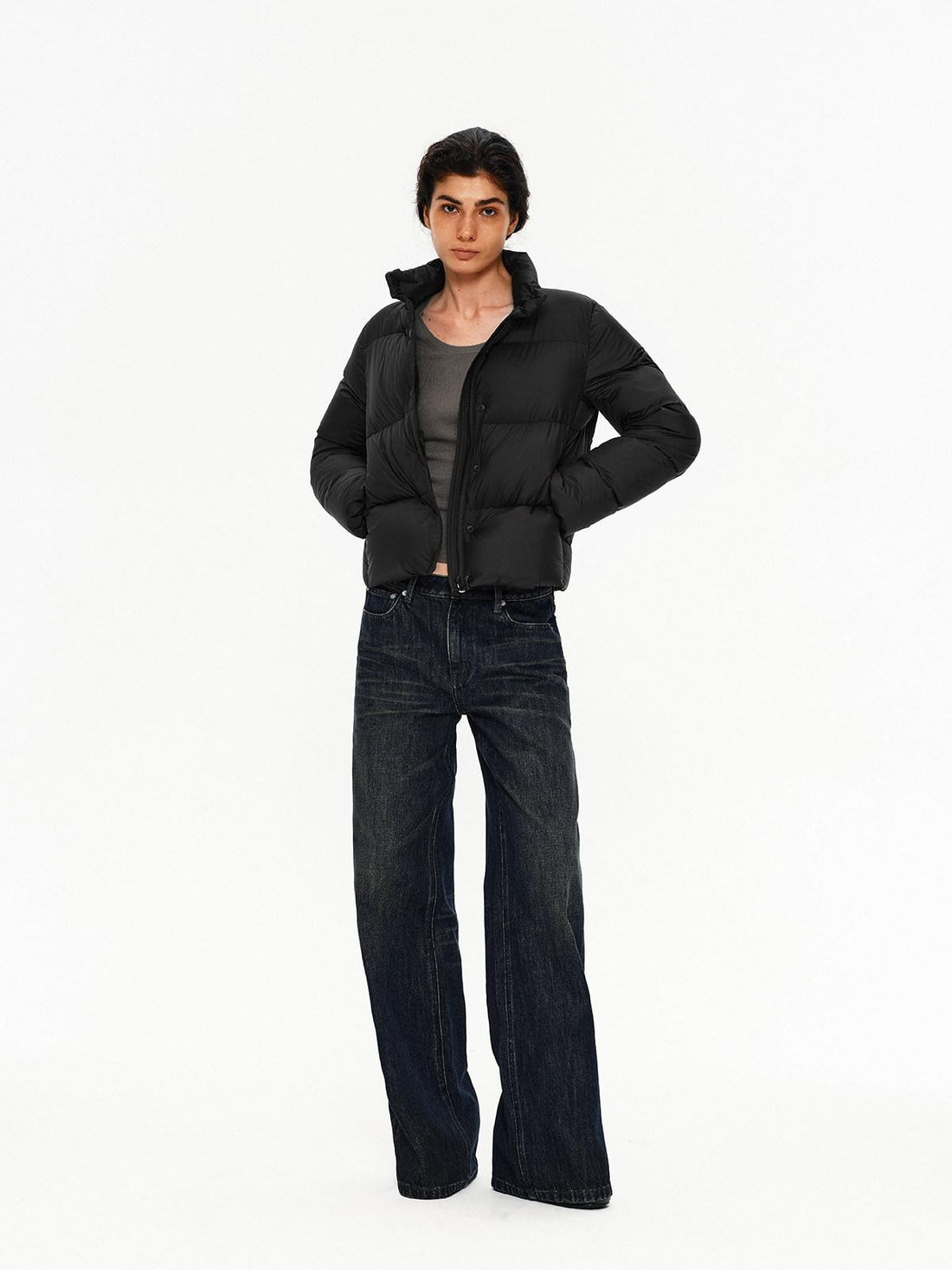 Northbutsouth Blue Black Washed Distressed Slub Low Rise Women&