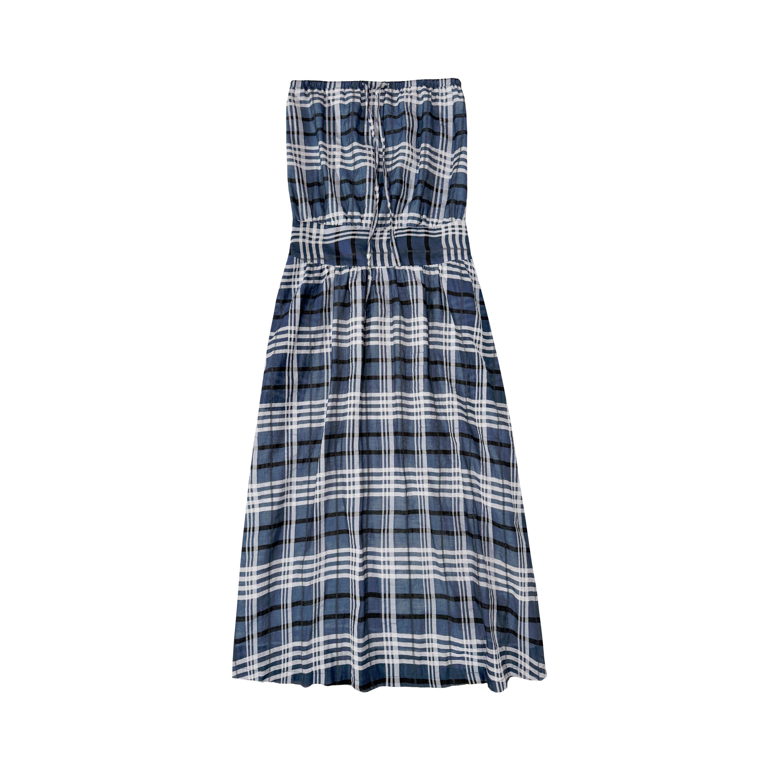Northbutsouth_Blue_Shirred_Tie_Vintage_Plaid_Women&