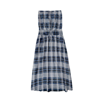 Northbutsouth_Blue_Shirred_Tie_Vintage_Plaid_Women&
