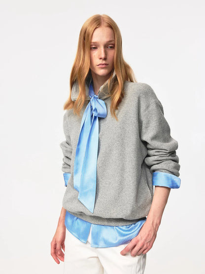 Blue Striped Acetate Bow Tie Layering Shirt