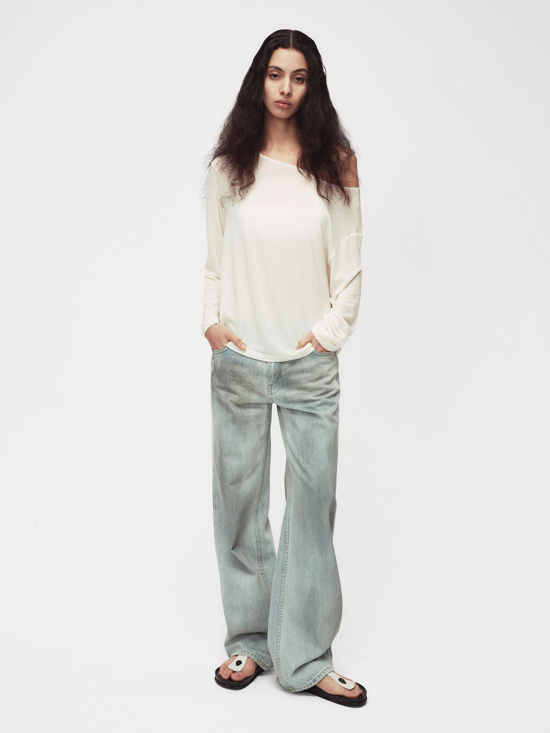 Northbutsouth Blue Water Washed Straight Leg Mid Low Rise Jeans